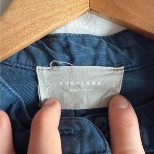 Everlane Blue Cotton Utility Jumpsuit